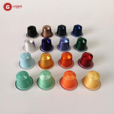 China 15ml Nespresso coffee machine viable capsules color more aluminum foil film for disposable coffee capsule for sale