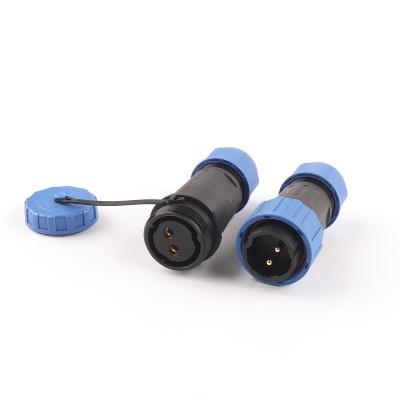 China Power Butt LP20 IP68 TYPE Solderless Waterproof Connector Male Plug And Female Socket 2 Pin Panel Mount Wire Cable Aviation Plug Wiring for sale