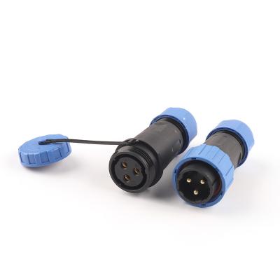 China LP20 IP68 Power Cable Docking Connector Aviation Connectors 3 Pin No Welding Quick Wiring Waterproof Circular Plug Male Female for sale