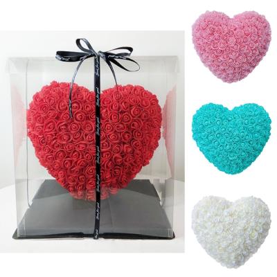 China With Bow Amazon Sale Pe Rose Heart Shape Gifts Valentine Mothers Day Foam HOT Foam Rose Heart for sale