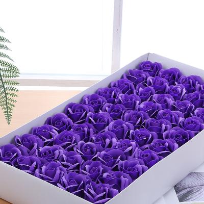 China Fashional 3 Layers 5cm Decorative Flower Rose Soap Artificial Eternal Roses Flower For Gift for sale