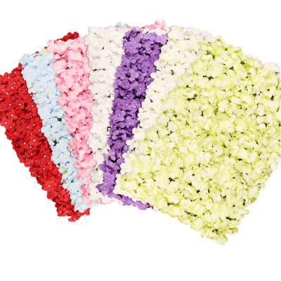 China Whole Fabric+Plastic Flower Wall Sale Hydrangea Artificial Flower Backdrop Wedding Stage Backdrop Flower Wall for sale