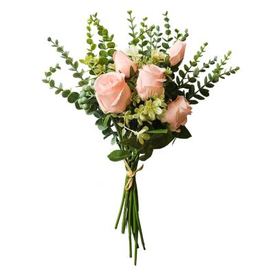 China Fashional Factory Artificial Flower Wedding Group Central Institute of Statistics Style Home Decoration Rose Bulgarian Rose for sale