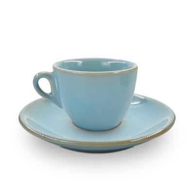 China Viable Newcomer Cup and Saucer Gift Set Ceramic Blue Coffee Cup Saucer Set for sale