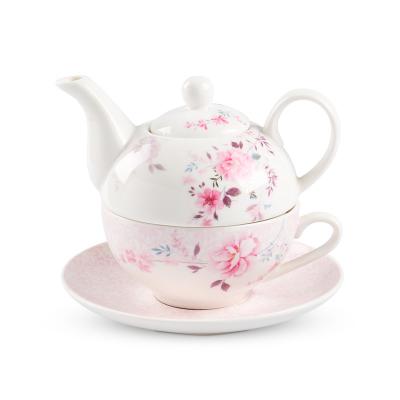 China Sustainable New Arrival Ceramic Teapot Set For Fine Price Coffee Tea Set With Teapot And Cup And Saucer for sale