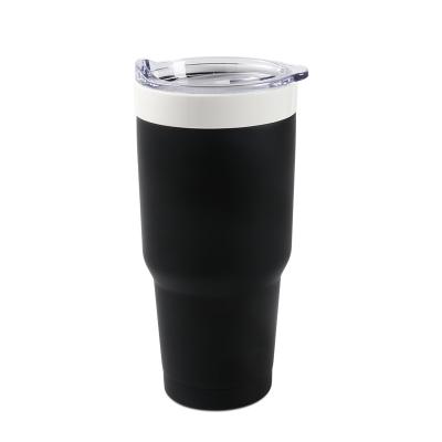 China Temperature Display Black Large Capacity Iced Coffee Tumbler Mugs With Lid Insulated Travel Mug for sale