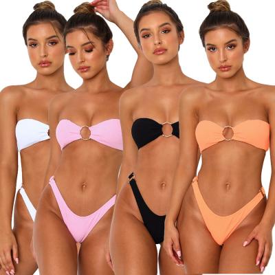 China Wholesale Women's Swimwear Women's Swimwear Solid Color Pattern Solid Color OEM Sexy Leaf Bikini for sale