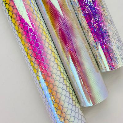 China Cut and Decorate Pattern Holographic Opal Vinyl Rainbow Pattern Vinyl for sale