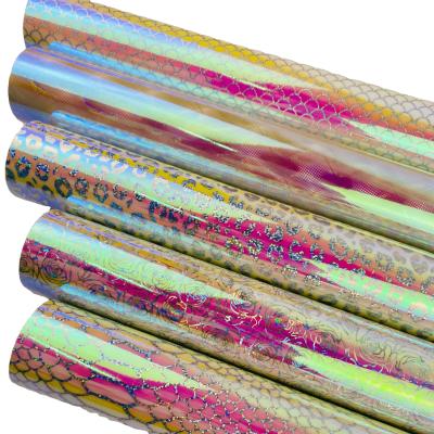 China Cut and Decorate Pattern Holographic Opal Vinyl Rainbow Pattern Vinyl for sale