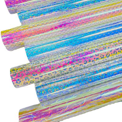 China Cut and Decorate Pattern Holographic Opal Vinyl Rainbow Pattern Vinyl for sale