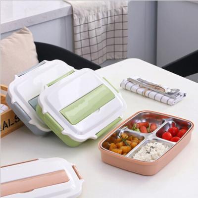 China Lunch Box Logo Stainless Steel Lunch Box Customizable Freshness Storage Desktop Travel Compartment for sale