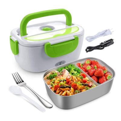 China Sustainable Electric Lunch Box Food Heated Plastic Stainless Steel For Car And Office Home Portable Hot Lunch Box for sale