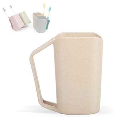 China Disposable Wheat Straw Mug Cups for Coffee Water Juice Tea Rinse Cups for Toothbrush Brushing Cup for sale