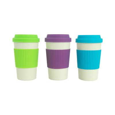 China Viable Customize Design 400ML Eco Friendly Reusable Biodegradable Bamboo Fiber Coffee Mug for sale