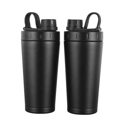 China Viable Stainless Steel Shaker Water Bottle Double Wall Insulated Protein Shaker Bottle Shaker With Mixing Ball New for sale