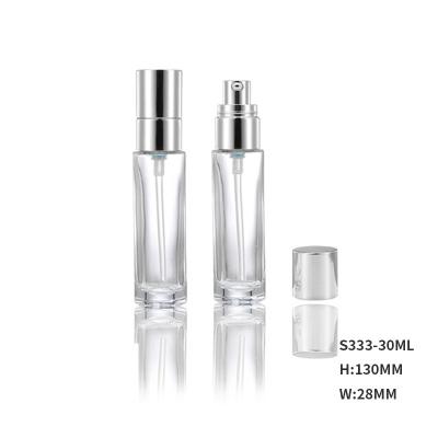 China Wholesale Personal Care Lotion Pump Foundation Cream Jar Glass Cosmetic Packaging Bottle In Stock for sale