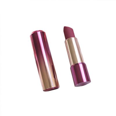 China Cosmetics Bling Purple Gradient Round Gold Plated Lipstick Tube Holder Glitter Lipstick Tube Gloss Container for sale