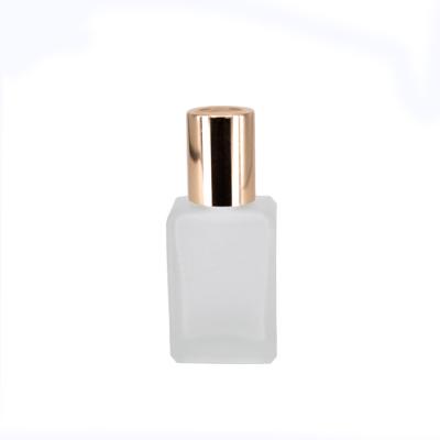 China Cosmetics Cosmetics Packaging 30ml Frosted Gold Glass Bottle Cosmetic Serum Lotion Pump Bottle With Pump for sale