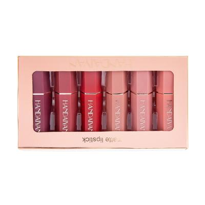 China Waterproof Makeup Matte Mist Lipstick 6 Piece Gift Set Cup Non-Stick Lipstick for sale