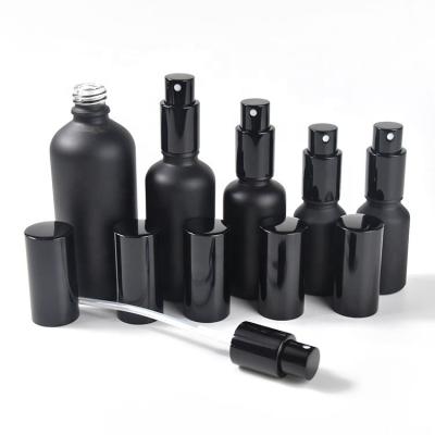 China Personal Care Part Frosted Black Spray Bottle Wholesale for sale