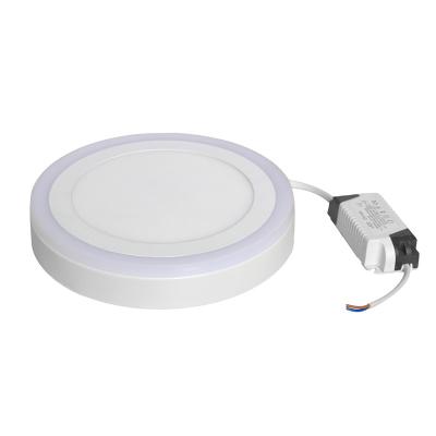 China Modern Ultra Thin 3+3W/6+3W/12+4W/18+6W Dual Color Slim Indoor Lighting Round Led Panel Light for sale