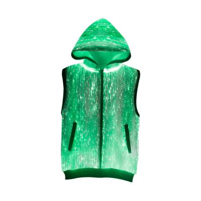 China Luminous LED Luminous Fiber Optic Girl's Light Up Hoodies For Hip Hop for sale