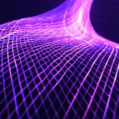 China 2019 environment friendly hot sales luminous fiber optic woven mesh,fiber optic mesh lighting for tree for sale