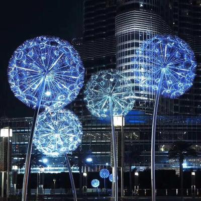 China Holiday Decoration Landscape Street Flower Outdoor Indoor Lamp Led Garden Light Fiber Optic Dandelion Light for sale