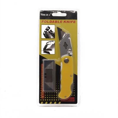 China GK-F007 Push Button FOLDABLE UTILITY KNIFE QUICK CHANGE WITH BLADES AVAILABLE for sale