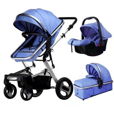 China Wholesale Cheap Luxury Aluminum Alloy 3 in 1 Baby Stroller with Adjustable Bassinet /foldable Baby Stroller Stroller Pram for sale