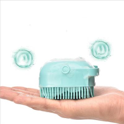 China New Sustainable Convenient Eco-Friendly Cat Dog Massage Bath Brush Silicone Bath Pet Shampoo Dispenser for sale