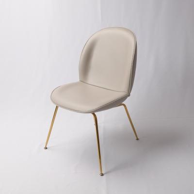 China Velvet Synthetic Leather / Fabric Dining Chair With Gold Stainless Steel Leg for sale