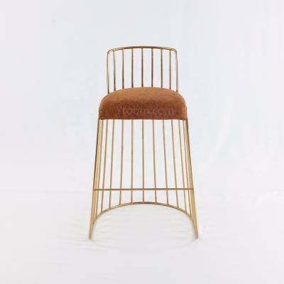 China modern rose gold stainless steel solid steel bar stool for sale