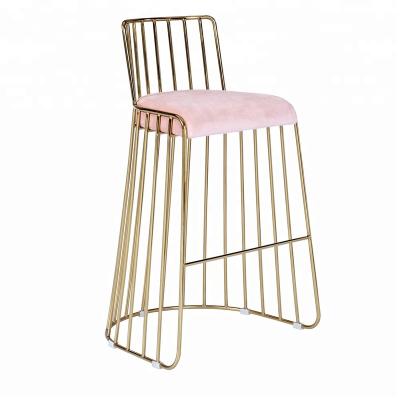 China Modern gold frame bar and counter stool with back for sale