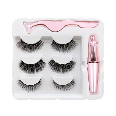 China Wholesale 2021 Style Flurry Curly New 3 Pair Magnetic Eyelashes for sale