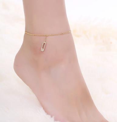 China TRENDY fashion custom anklet chain for women around necklaces sliding zirconia cuban link anklet chain for sale