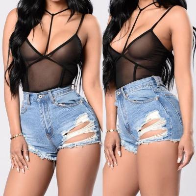 China Sexy Lingeries Net Lingerie Mesh Breathable One Piece Sheer Jumpsuit Sleepwear Women Lace Up Lingerie for sale