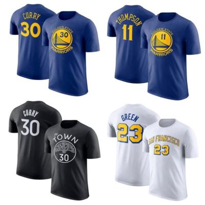 China Custom Basketball Jersey T Shirt State Jersey Warriors Shirt Klay Thompson Stephen Curry Basketball Tshirt Golden Sportswear Men S-3XL for sale