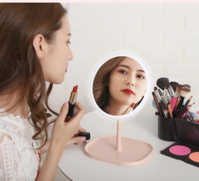 China Touch Screen Lighted 21 Magnification 1x/5x Triple USB Charging 90 Degree Adjustable Stand LED Lighted Vanity Makeup Mirror for sale