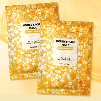 China Flaw Clearing Flaw Clearing OEM ODM Private Label Korea Skin Care Gold Foil Face Mask Moisturizing Whitening Honey Facial Mask Organic Natural for sale