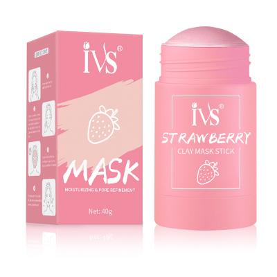 China IVS Moisturizer Face Skin Care Cleansing Mask Purifying Clay Cream Facial Mud Vegan Fruit Strawberry Mask Facial Stick for sale