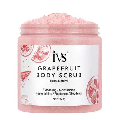 China Hot Sales Private Label 250g Natural Organic Body Care Exfoliator Moisturizing Exfoliating Grapefruit Body Scrub for sale