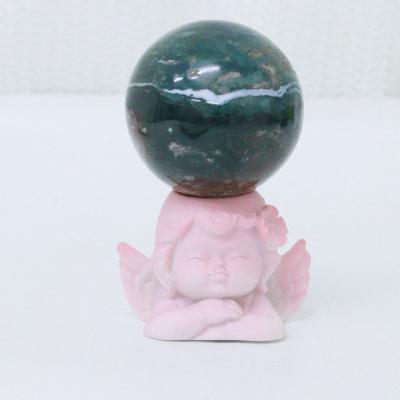 China China Wholesale Angel Resin Ball Holder Display Stand Base For Crystal Ball Sphere Holder Home Decor for sale