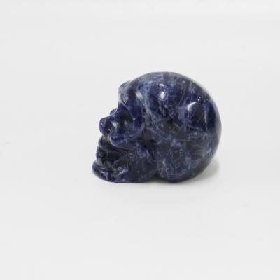 China Wholesale Small China Blue-vein Stone Skulls Hand Carved Crystal Skulls For Fengshui for sale