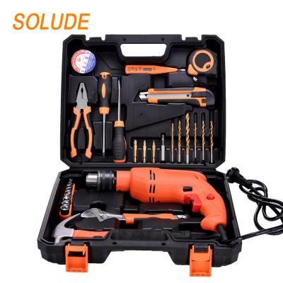 China SOLID PACK of Durable+Portable+Comfortable Handle+Small Case Kit With Plastic Toolbox Storage of 30 Piece Impact Drill Household DIY Tools for sale