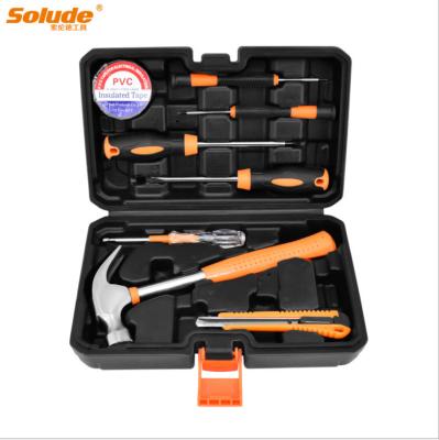 China Durable+Portable+Comfortable Handle+Small SOLUDE Package Toolbox Storage Case Hammer 8 PCS Plastic Hand Tools Tool Kit For Household for sale