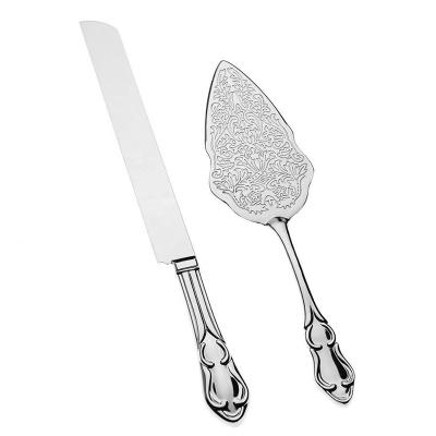 China Stocked Celebration Cake Knife Server Set Silver Wedding or Anniversary, Party Cake Shovel and Cake Knife Sever Sets for sale