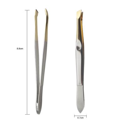 China Premium Portable Stainless Steel Eyebrow Clip Tipped Eyebrow Lashing Tweezers for sale