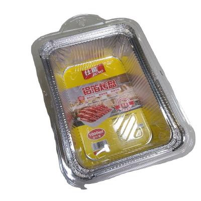 China Eco - Friendly Disposable Food Grade Aluminum Foil Tray / Long Aluminum Foil Barbecue Tray for sale