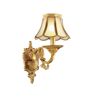 China New Modern Gold Iron Round Light Indoor Bedroom Brass Scone Reading Wall Lamp Hotel Wall Mounted for sale